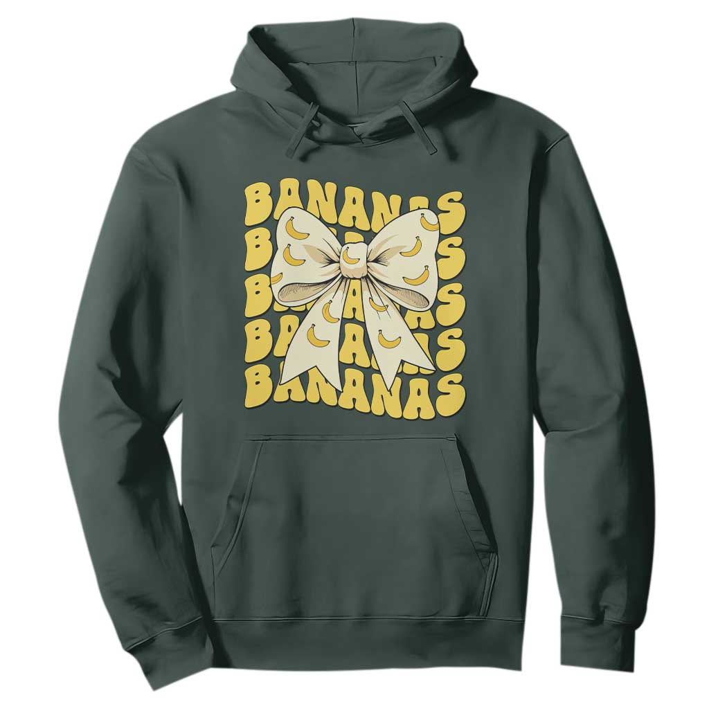 Bananas Coquette Bow Hoodie Retro Banana Lovers Women Girls Kids TS10 Dark Forest Green Print Your Wear