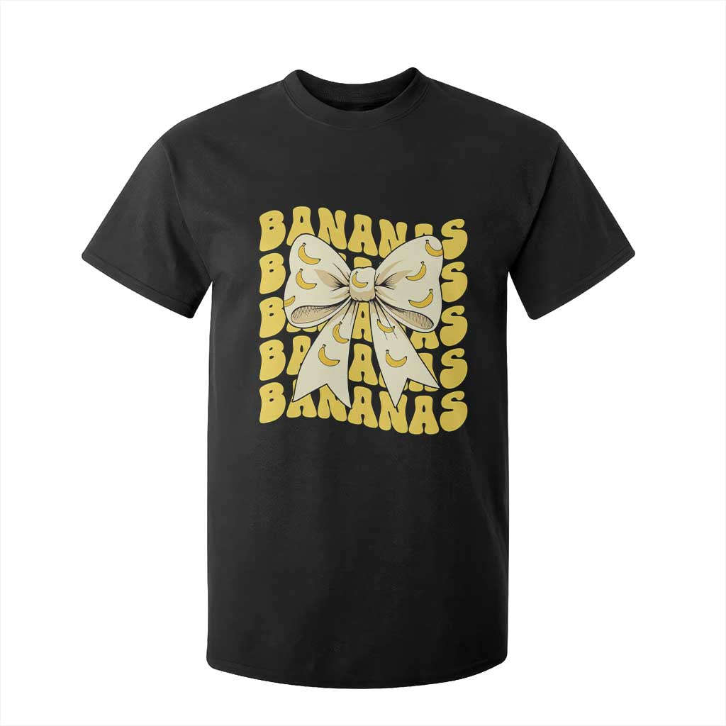 Bananas Coquette Bow T Shirt For Kid Retro Banana Lovers Women Girls Kids TS10 Black Print Your Wear