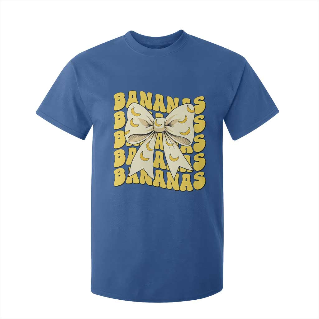 Bananas Coquette Bow T Shirt For Kid Retro Banana Lovers Women Girls Kids TS10 Royal Blue Print Your Wear