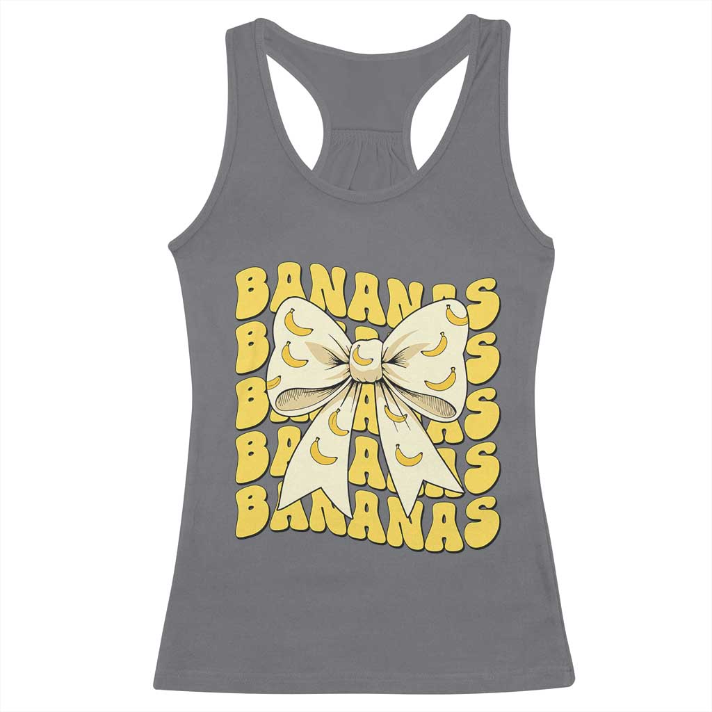 Bananas Coquette Bow Racerback Tank Top Retro Banana Lovers Women Girls Kids TS10 Charcoal Print Your Wear