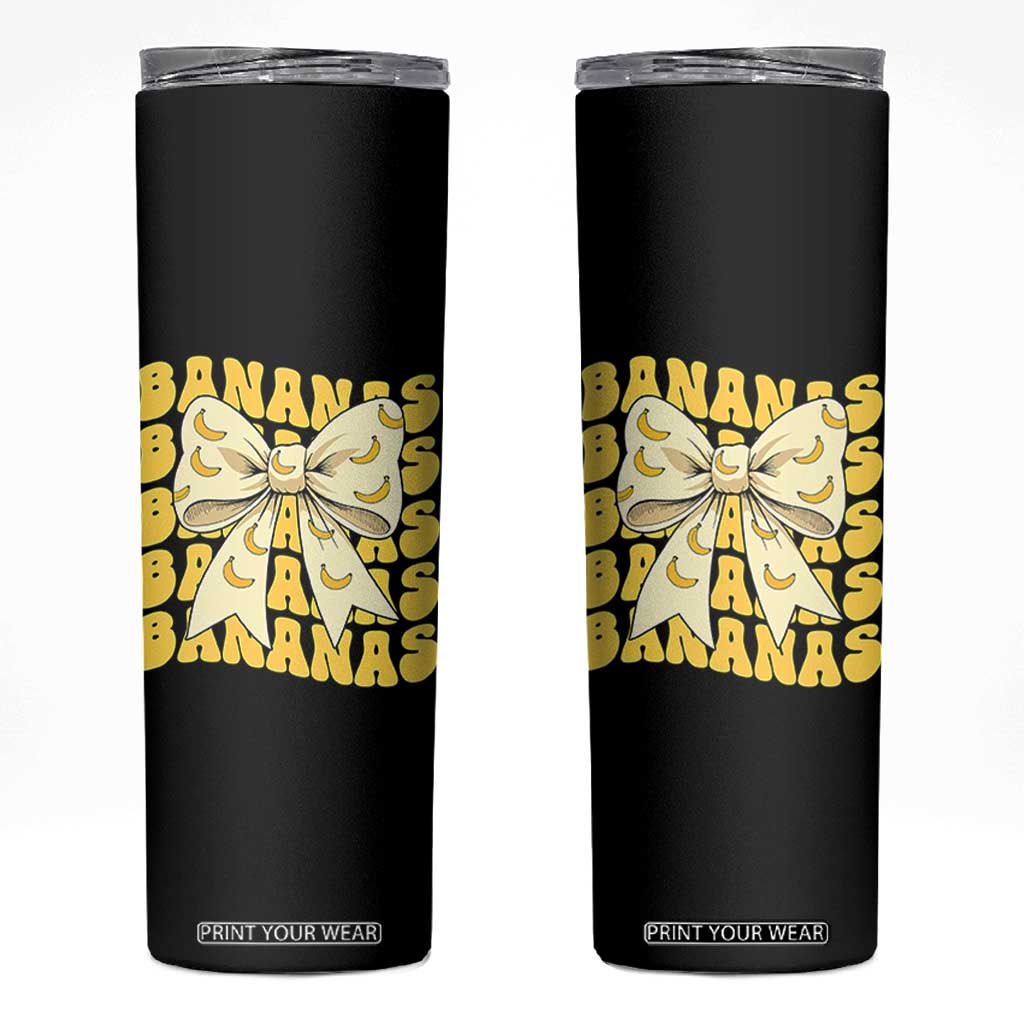 Bananas Coquette Bow Skinny Tumbler Retro Banana Lovers Women Girls Kids TS10 Black Print Your Wear