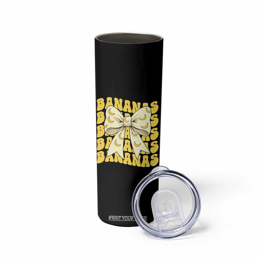 Bananas Coquette Bow Skinny Tumbler Retro Banana Lovers Women Girls Kids TS10 Print Your Wear