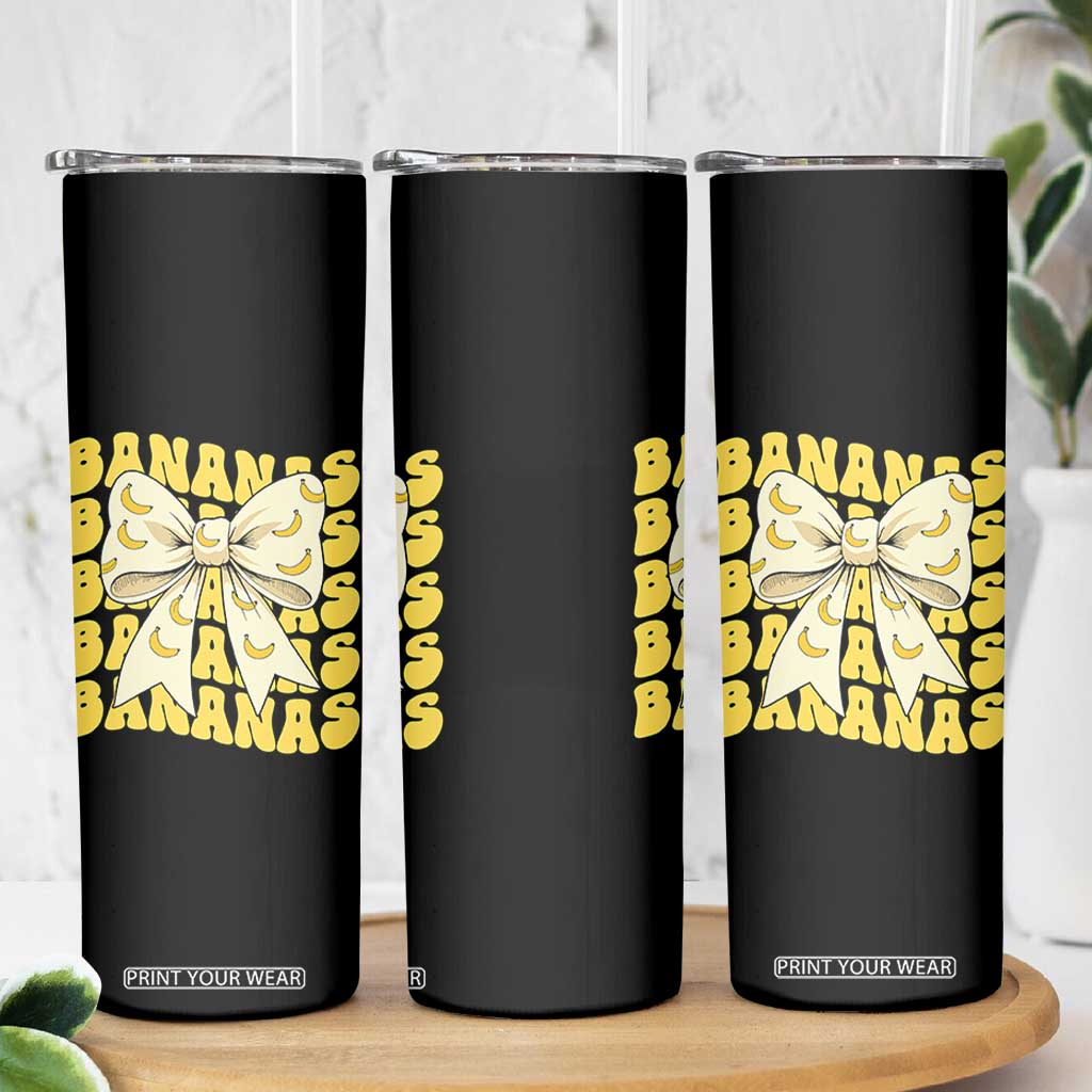 Bananas Coquette Bow Skinny Tumbler Retro Banana Lovers Women Girls Kids TS10 Print Your Wear