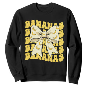 Bananas Coquette Bow Sweatshirt Retro Banana Lovers Women Girls Kids TS10 Black Print Your Wear