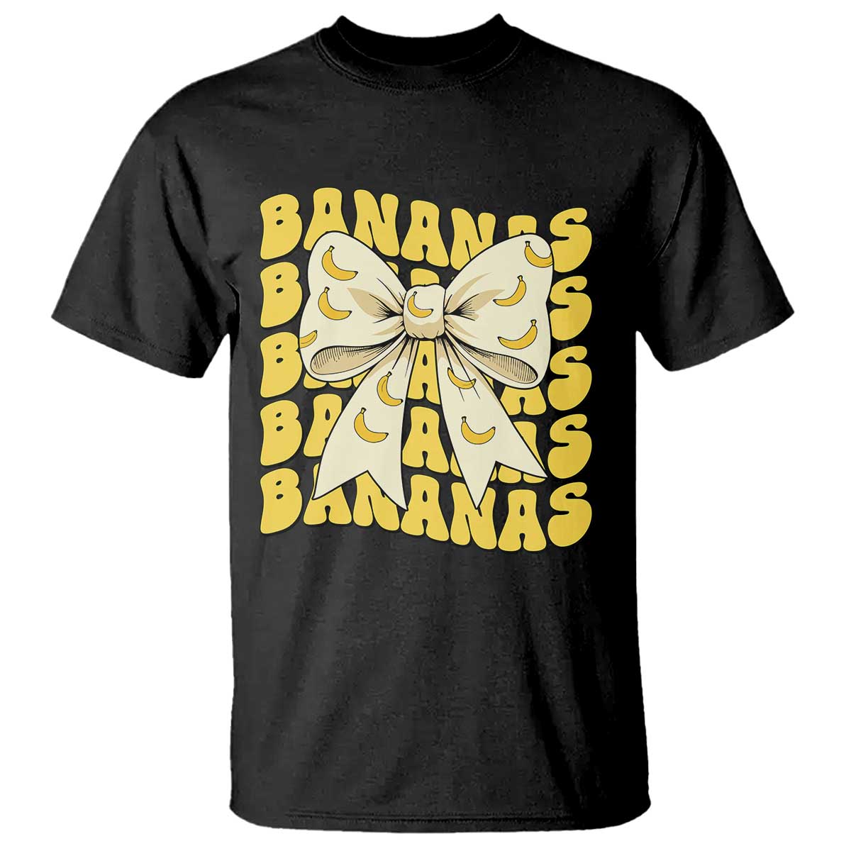 Bananas Coquette Bow T Shirt Retro Banana Lovers Women Girls Kids TS10 Black Print Your Wear