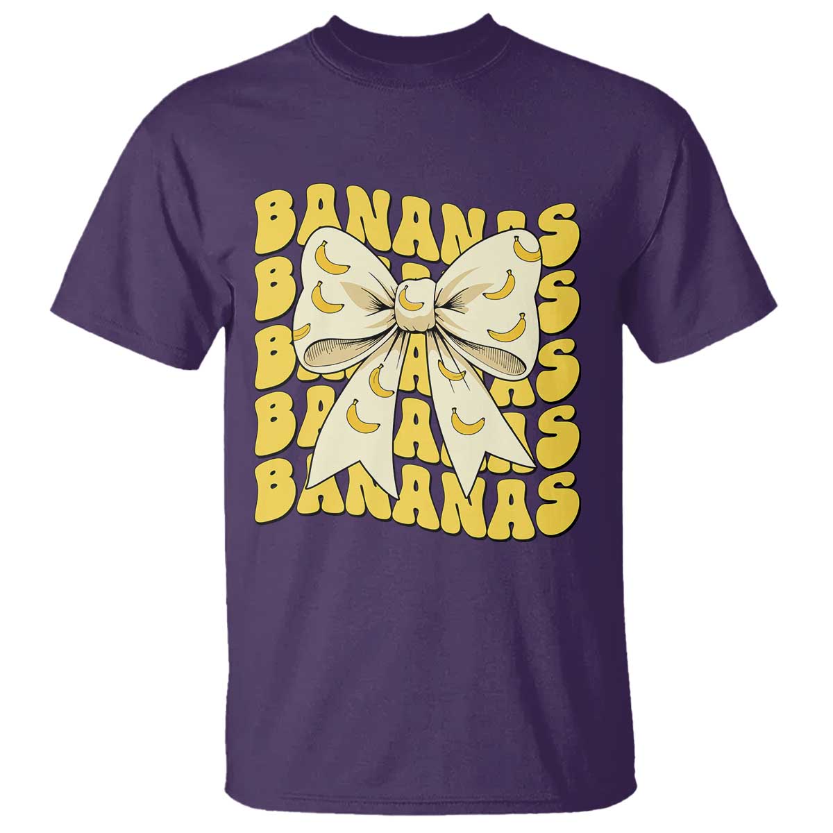 Bananas Coquette Bow T Shirt Retro Banana Lovers Women Girls Kids TS10 Purple Print Your Wear