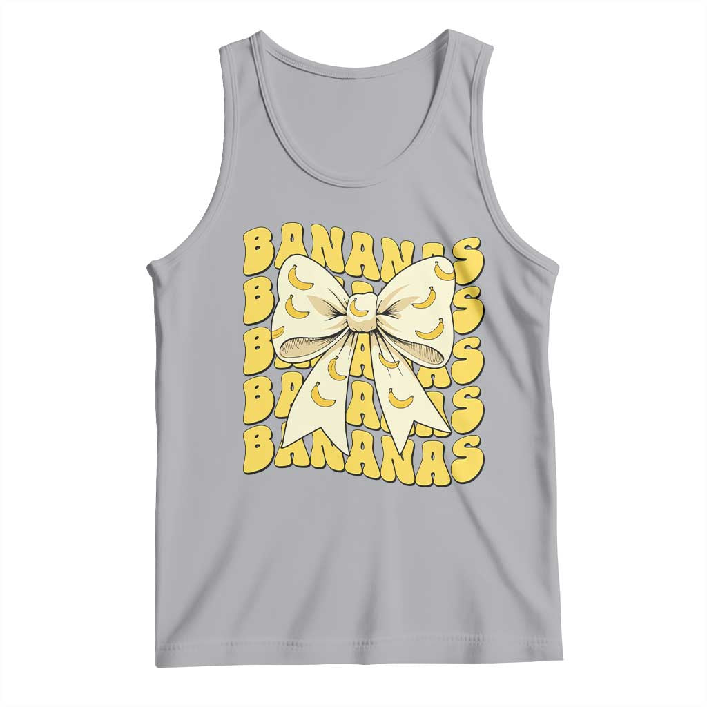 Bananas Coquette Bow Tank Top Retro Banana Lovers Women Girls Kids TS10 Athletic Heather Print Your Wear