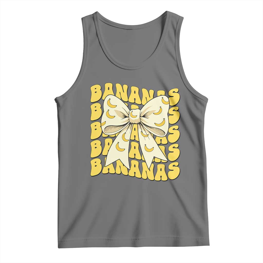 Bananas Coquette Bow Tank Top Retro Banana Lovers Women Girls Kids TS10 Black Heather Print Your Wear