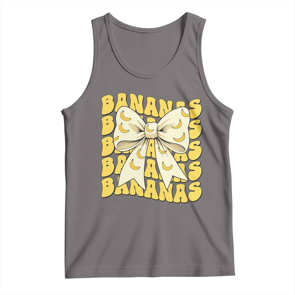 Bananas Coquette Bow Tank Top Retro Banana Lovers Women Girls Kids TS10 Deep Heather Print Your Wear
