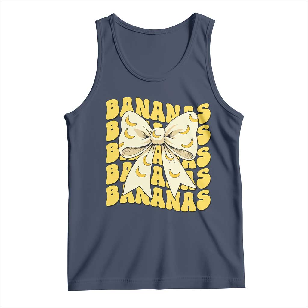 Bananas Coquette Bow Tank Top Retro Banana Lovers Women Girls Kids TS10 Navy Print Your Wear