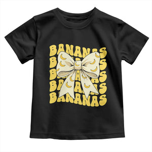 Bananas Coquette Bow Toddler T Shirt Retro Banana Lovers Women Girls Kids TS10 Black Print Your Wear