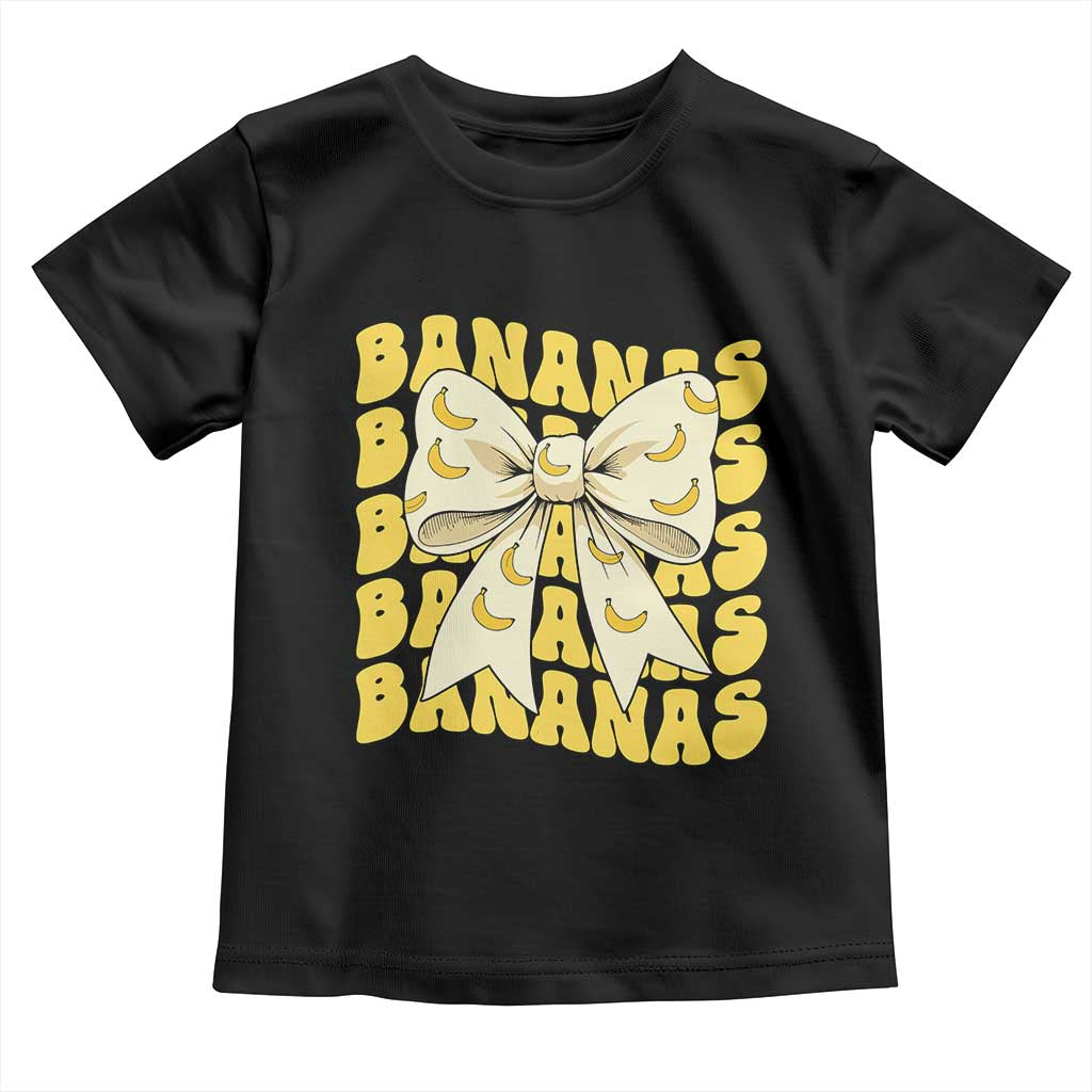 Bananas Coquette Bow Toddler T Shirt Retro Banana Lovers Women Girls Kids TS10 Black Print Your Wear