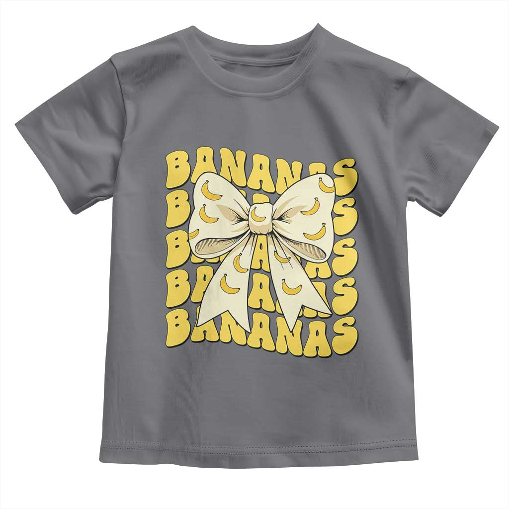 Bananas Coquette Bow Toddler T Shirt Retro Banana Lovers Women Girls Kids TS10 Charcoal Print Your Wear