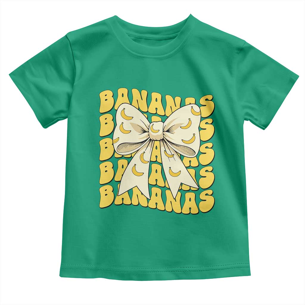 Bananas Coquette Bow Toddler T Shirt Retro Banana Lovers Women Girls Kids TS10 Irish Green Print Your Wear
