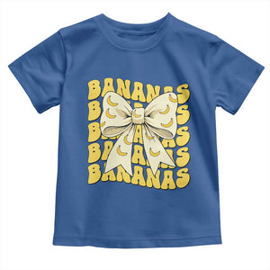 Bananas Coquette Bow Toddler T Shirt Retro Banana Lovers Women Girls Kids TS10 Royal Blue Print Your Wear