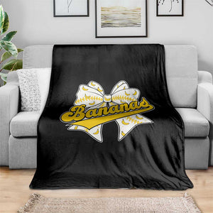 Bananas Coquette Bow Throw Blanket Retro Throwback Popular Fruit Humor Banana Classic TS10 Print Your Wear