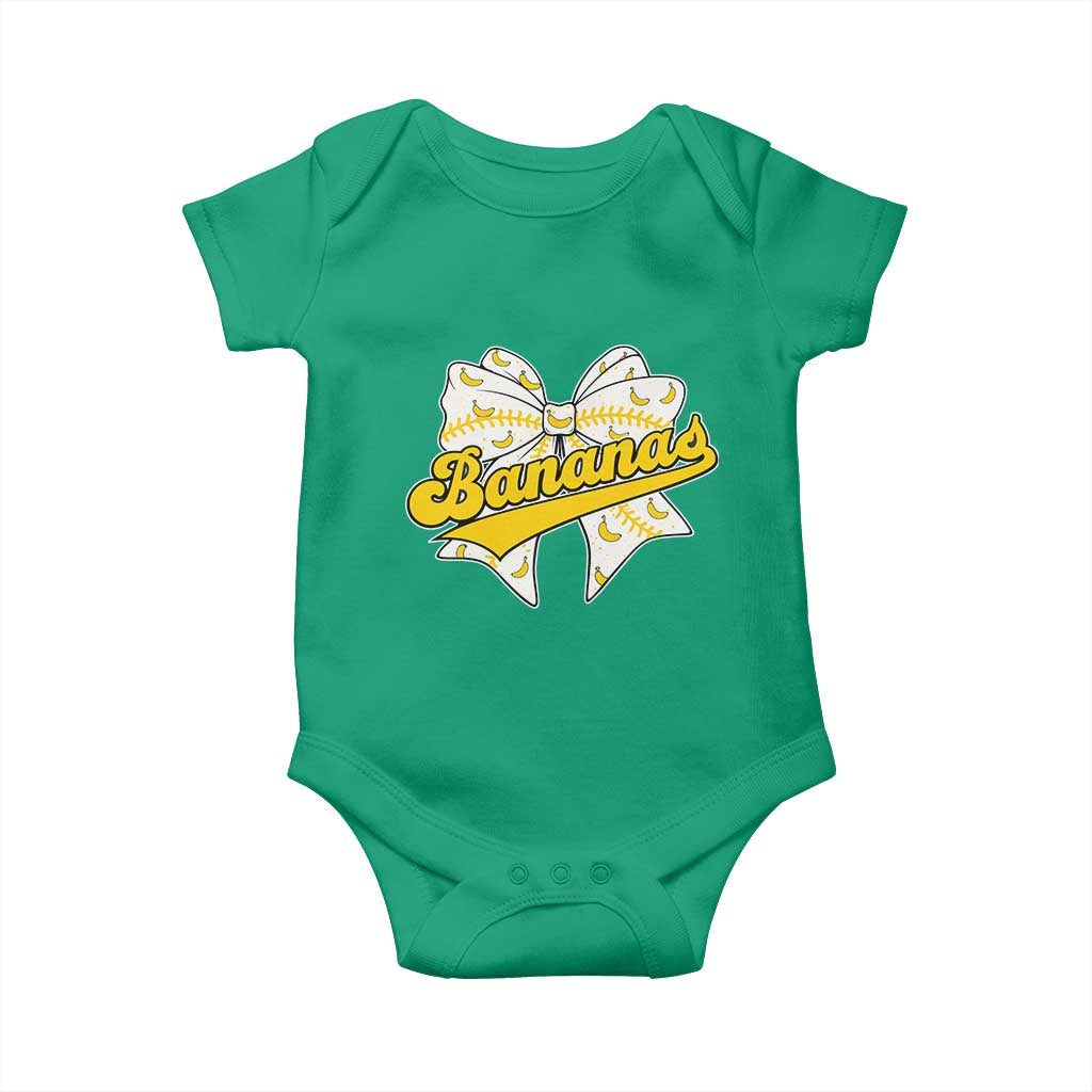 Bananas Coquette Bow Baby Onesie Retro Throwback Popular Fruit Humor Banana Classic TS10 Irish Green Print Your Wear