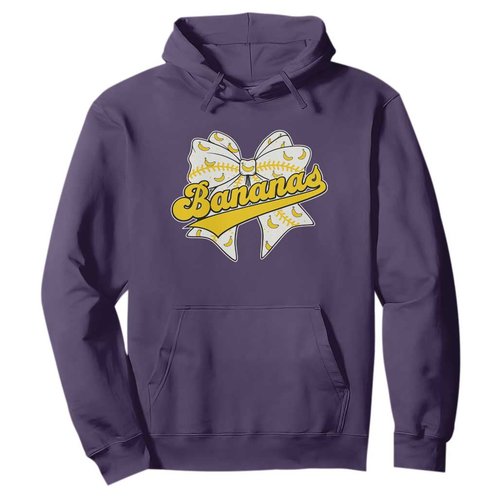 Bananas Coquette Bow Hoodie Retro Throwback Popular Fruit Humor Banana Classic TS10 Purple Print Your Wear