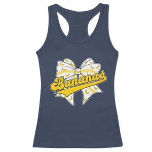 Bananas Coquette Bow Racerback Tank Top Retro Throwback Popular Fruit Humor Banana Classic TS10 Navy Print Your Wear