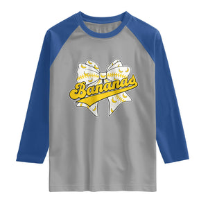 Bananas Coquette Bow Raglan Shirt Retro Throwback Popular Fruit Humor Banana Classic TS10 Sport Gray Royal Print Your Wear