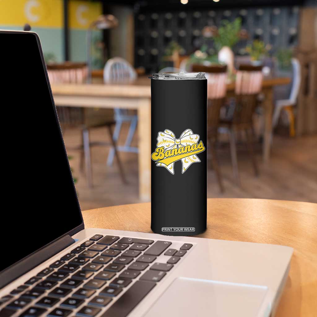 Bananas Coquette Bow Skinny Tumbler Retro Throwback Popular Fruit Humor Banana Classic TS10 Print Your Wear