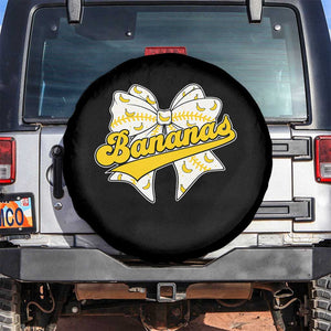 Bananas Coquette Bow Spare Tire Cover Retro Throwback Popular Fruit Humor Banana Classic TS10 No hole Black Print Your Wear