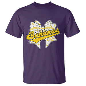 Bananas Coquette Bow T Shirt Retro Throwback Popular Fruit Humor Banana Classic TS10 Purple Print Your Wear