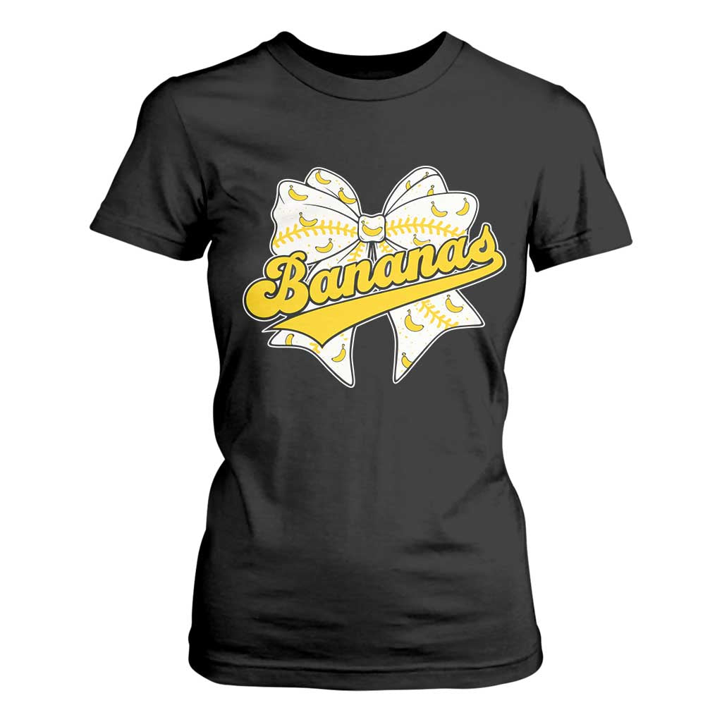 Bananas Coquette Bow T Shirt For Women Retro Throwback Popular Fruit Humor Banana Classic TS10 Black Print Your Wear