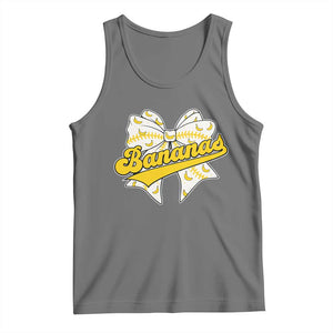 Bananas Coquette Bow Tank Top Retro Throwback Popular Fruit Humor Banana Classic TS10 Black Heather Print Your Wear