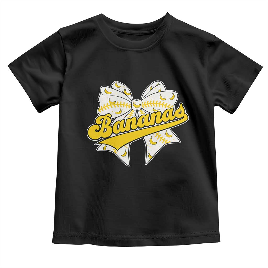 Bananas Coquette Bow Toddler T Shirt Retro Throwback Popular Fruit Humor Banana Classic TS10 Black Print Your Wear