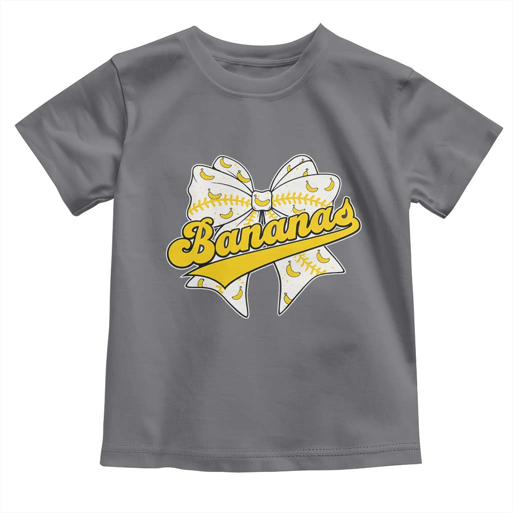 Bananas Coquette Bow Toddler T Shirt Retro Throwback Popular Fruit Humor Banana Classic TS10 Charcoal Print Your Wear