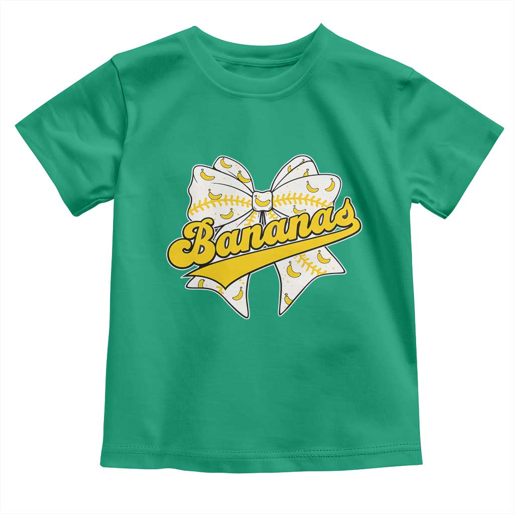 Bananas Coquette Bow Toddler T Shirt Retro Throwback Popular Fruit Humor Banana Classic TS10 Irish Green Print Your Wear