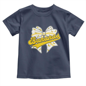 Bananas Coquette Bow Toddler T Shirt Retro Throwback Popular Fruit Humor Banana Classic TS10 Navy Print Your Wear