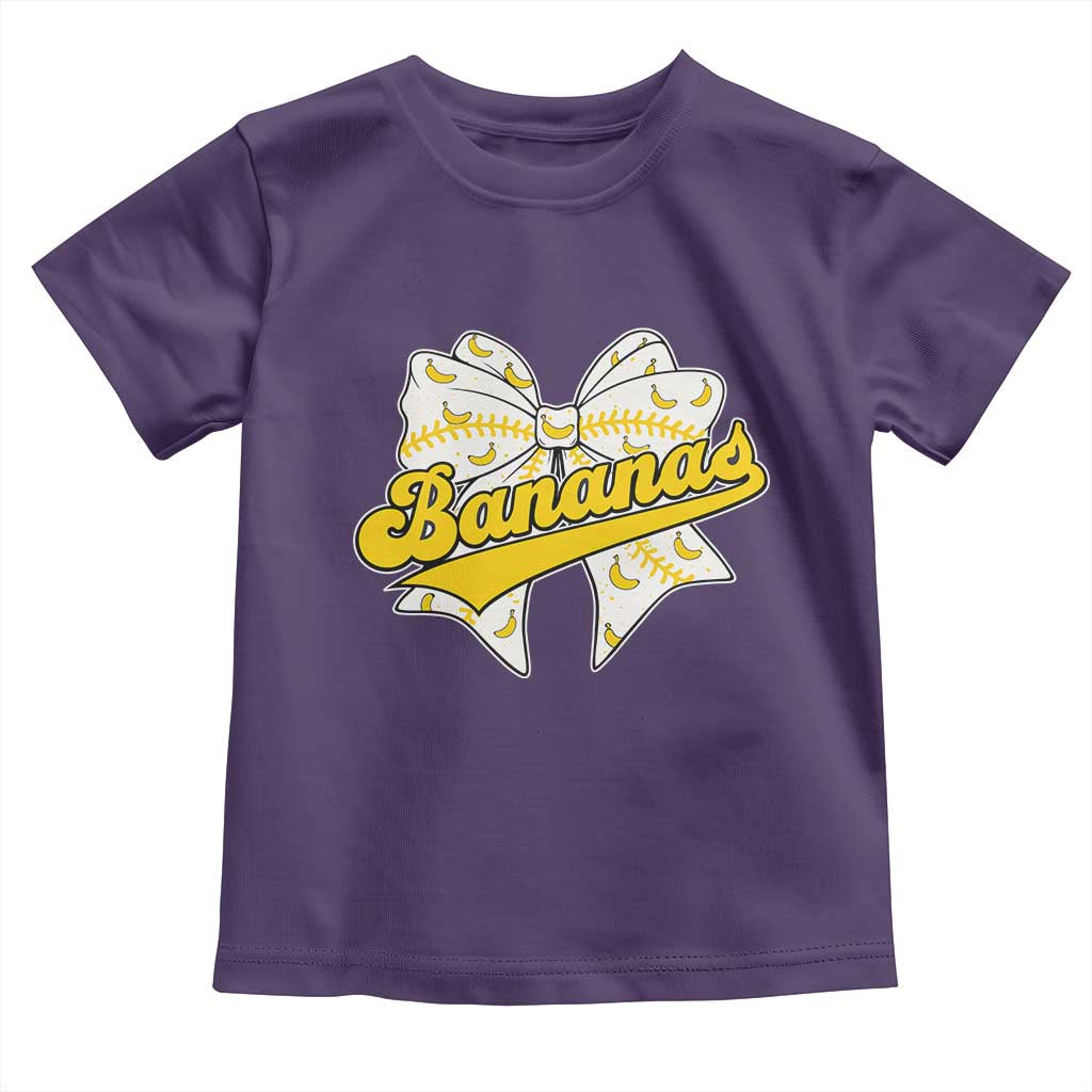 Bananas Coquette Bow Toddler T Shirt Retro Throwback Popular Fruit Humor Banana Classic TS10 Purple Print Your Wear