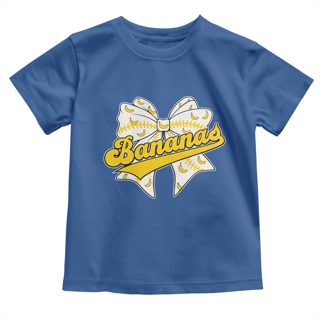 Bananas Coquette Bow Toddler T Shirt Retro Throwback Popular Fruit Humor Banana Classic TS10 Royal Blue Print Your Wear