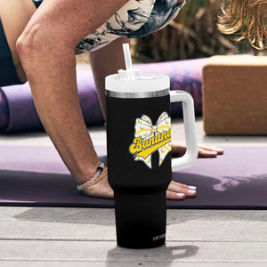 Bananas Coquette Bow Tumbler With Handle Retro Throwback Popular Fruit Humor Banana Classic TS10 Print Your Wear