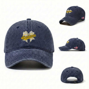 Bananas Coquette Bow Washed Cotton Baseball Cap Retro Throwback Popular Fruit Humor Banana Classic TS10 Washed Cap Universal Fit Navy Print Your Wear