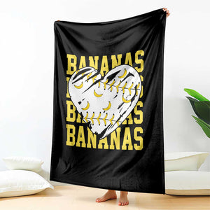 Retro Bananas Throw Blanket Vintage Baseball Heart Graphic Game Day Gifts TS10 Print Your Wear