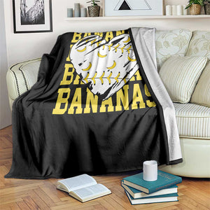 Retro Bananas Throw Blanket Vintage Baseball Heart Graphic Game Day Gifts TS10 Print Your Wear