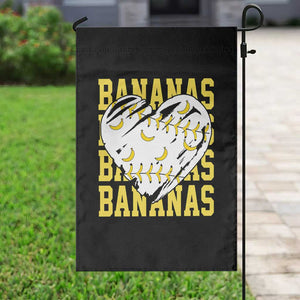 Retro Bananas Garden Flag - Vintage Baseball Heart Graphic - Game Day Gifts TS10 Print Your Wear