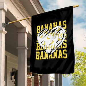 Retro Bananas Garden Flag - Vintage Baseball Heart Graphic - Game Day Gifts TS10 Print Your Wear