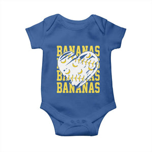 Retro Bananas Baby Onesie Vintage Baseball Heart Graphic Game Day Gifts TS10 Royal Blue Print Your Wear