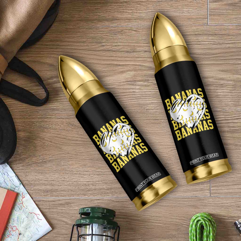 Retro Bananas Bullet Tumbler Vintage Baseball Heart Graphic Game Day Gifts TS10 Print Your Wear