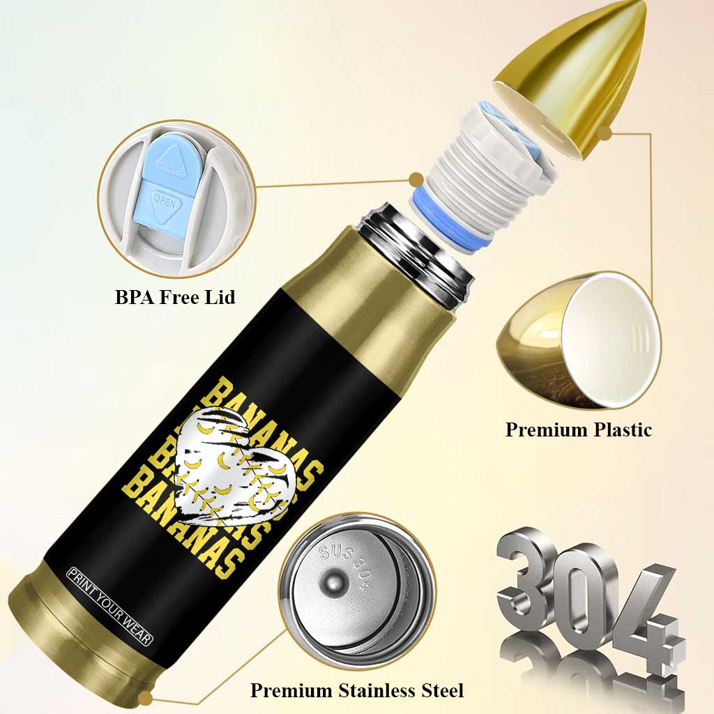 Retro Bananas Bullet Tumbler Vintage Baseball Heart Graphic Game Day Gifts TS10 Print Your Wear