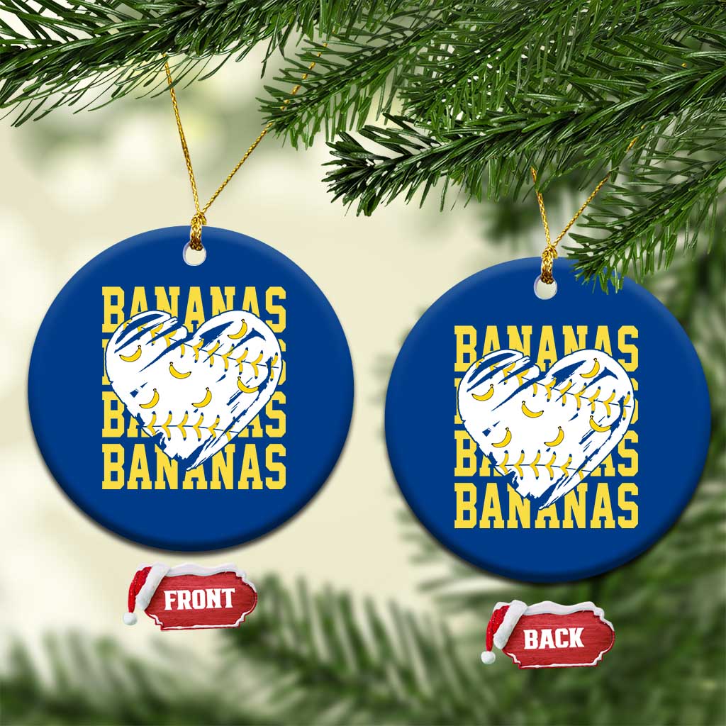 Retro Bananas Ceramic Ornament Vintage Baseball Heart Graphic Game Day Gifts TS10 1pc Blue Print Your Wear