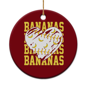 Retro Bananas Ceramic Ornament Vintage Baseball Heart Graphic Game Day Gifts TS10 1pc Red Print Your Wear