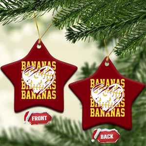 Retro Bananas Ceramic Ornament Vintage Baseball Heart Graphic Game Day Gifts TS10 Print Your Wear