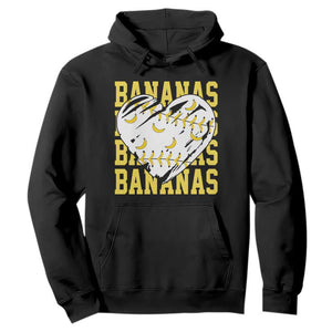 Retro Bananas Hoodie Vintage Baseball Heart Graphic Game Day Gifts TS10 Black Print Your Wear