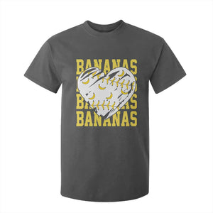 Retro Bananas T Shirt For Kid Vintage Baseball Heart Graphic Game Day Gifts TS10 Dark Heather Print Your Wear