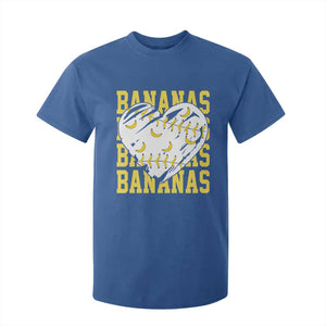 Retro Bananas T Shirt For Kid Vintage Baseball Heart Graphic Game Day Gifts TS10 Royal Blue Print Your Wear